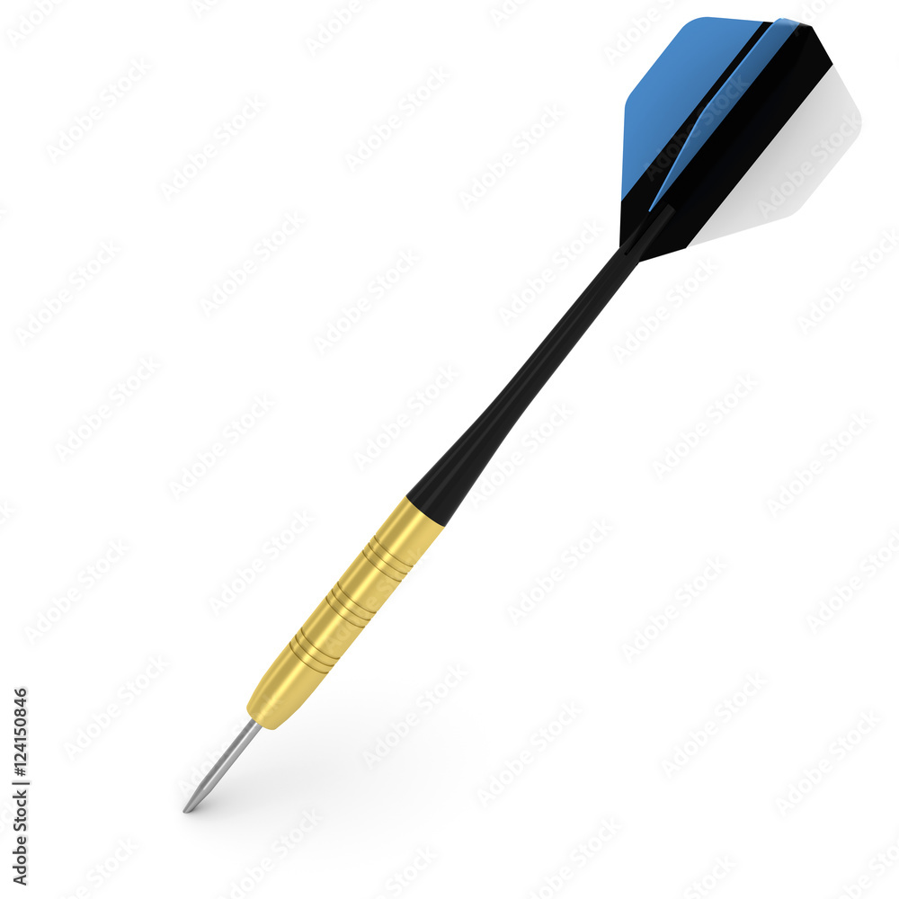 Dart with Estonian Flag Flight Isolated on White 3D Illustration Dart with Estonian Flag Flight Isolated on White 3D Illustration