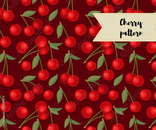 vector cherry seamless pattern. background, pattern, fabric design, wrapping paper, cover