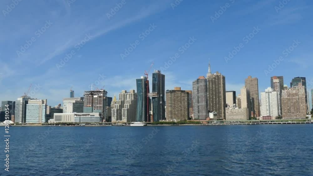 Manhattan Skyline and East River, New York City Waterfront Manhattan Skyline and East River, New York City Waterfront
