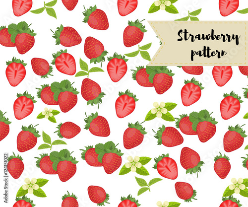 Fototapeta Naklejka Na Ścianę i Meble -  vector strawberry seamless pattern. background, pattern, fabric design, wrapping paper, cover