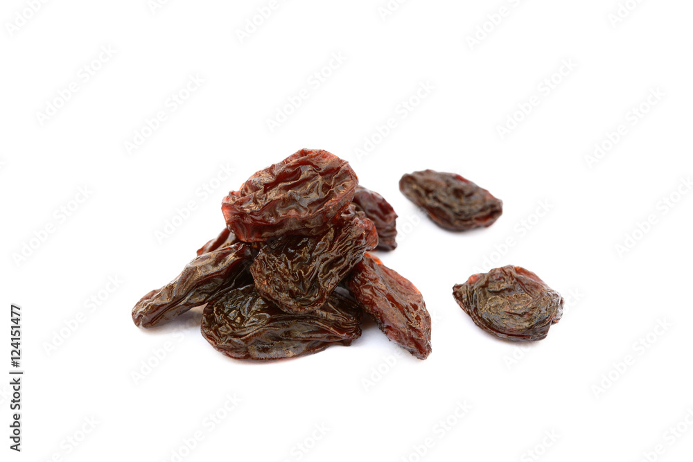 Sweet dried raisins isolated with white background Sweet dried raisins isolated with white background