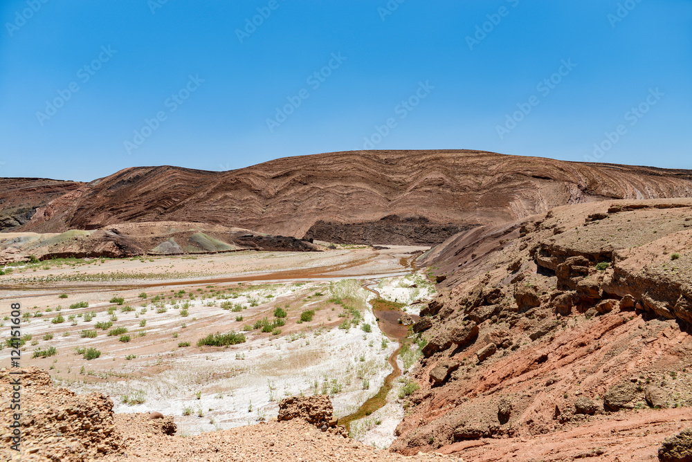 Fototapeta premium salt desert with oasis in morocco
