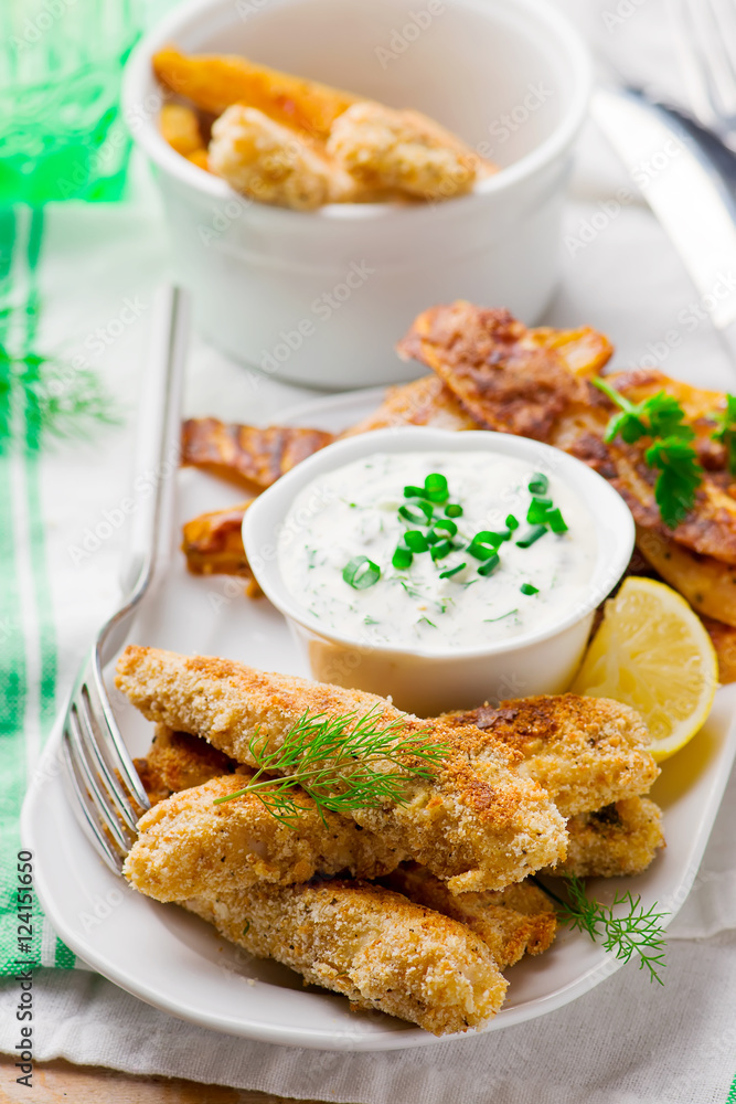 Fish Fingers and Sweet Potato Oven-Fries