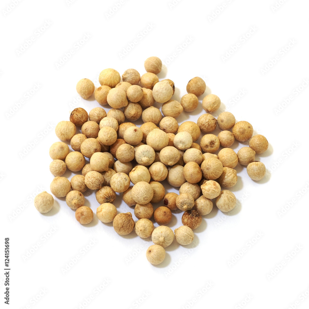 white pepper seeds isolated on white background white pepper seeds isolated on white background