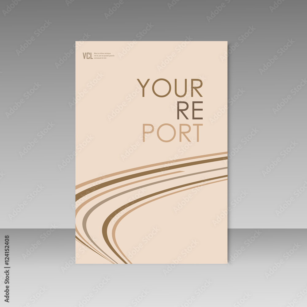 Fototapeta premium Wave line on brochure background. Abstract Vector
