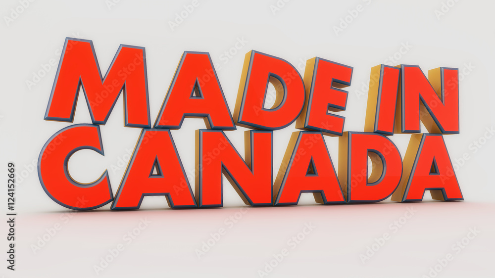 Made in canada 3d text