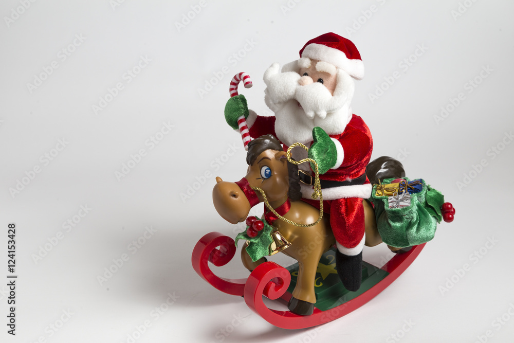 Addobbo Natalizio,Babbo Natale su cavallo a dondolo Addobbo Natalizio,Babbo Natale su cavallo a dondolo