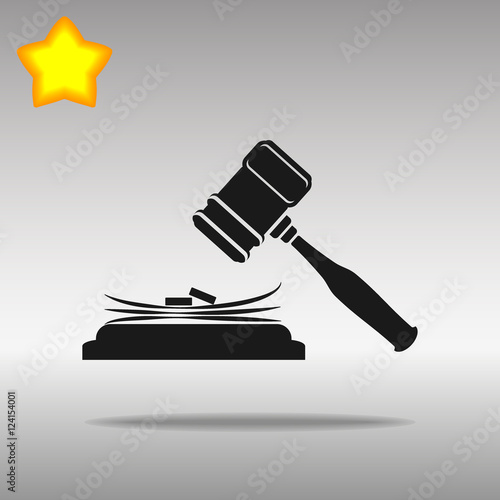 judge gavel and stack of money on a gray background