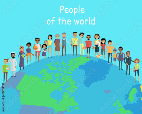 People of the World Vector Concept on Globe