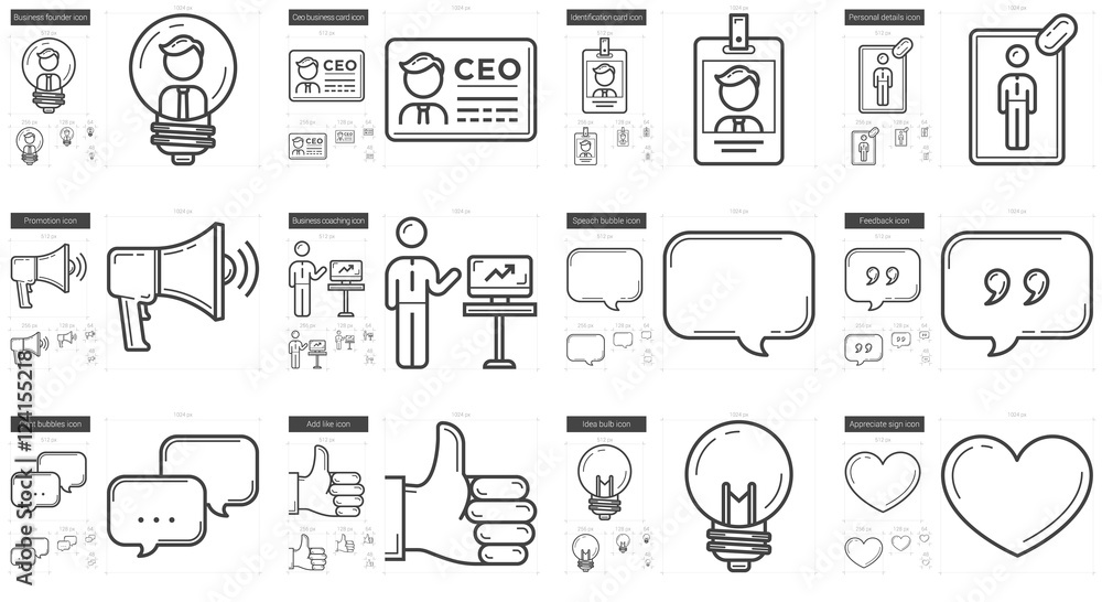Human resources line icon set. Human resources line icon set.