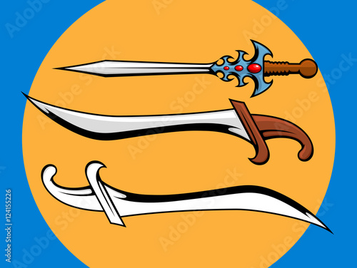 Retro Swords Vector Set