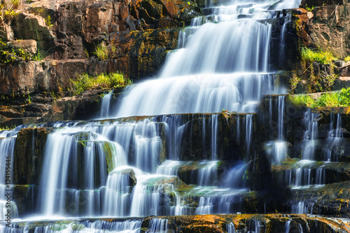 Tropical rainforest landscape with flowing Pongour waterfall. Da Lat  Vietnam