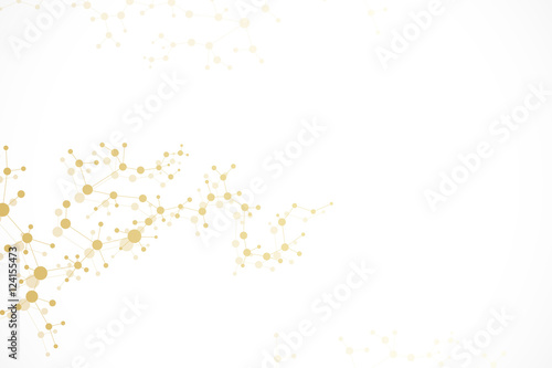 Structure molecule and communication Dna, atom, neurons. Science concept for your design. Connected lines with dots. Medical, technology, chemistry, science background. Vector illustration.