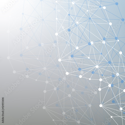 Structure molecule and communication Dna, atom, neurons. Science concept for your design. Connected lines with dots. Medical, technology, chemistry, science background. Vector illustration.
