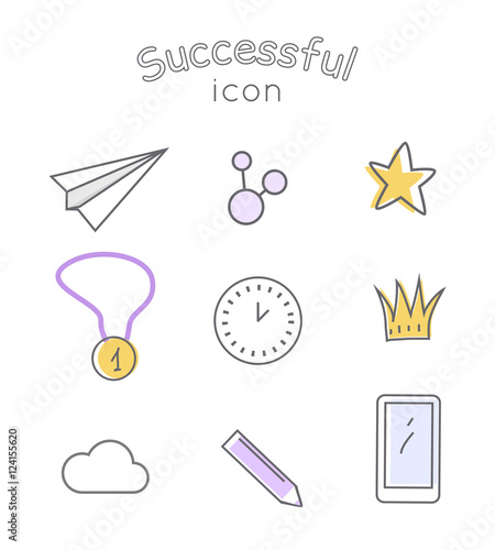Successful Icons Set. Indispensable Things