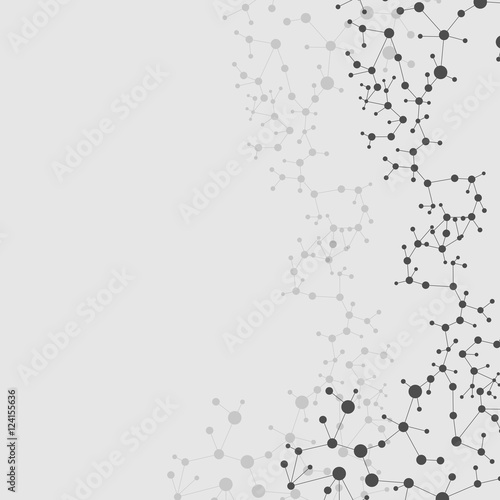 Structure molecule and communication Dna, atom, neurons. Science concept for your design. Connected lines with dots. Medical, technology, chemistry, science background. Vector illustration.