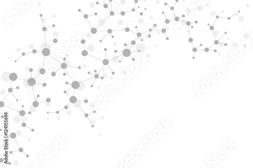 Structure molecule and communication Dna, atom, neurons. Science concept for your design. Connected lines with dots. Medical, technology, chemistry, science background. Vector illustration.