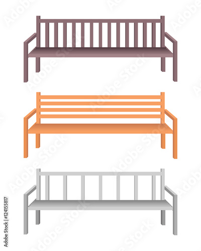 Wooden and Metal Park Bench