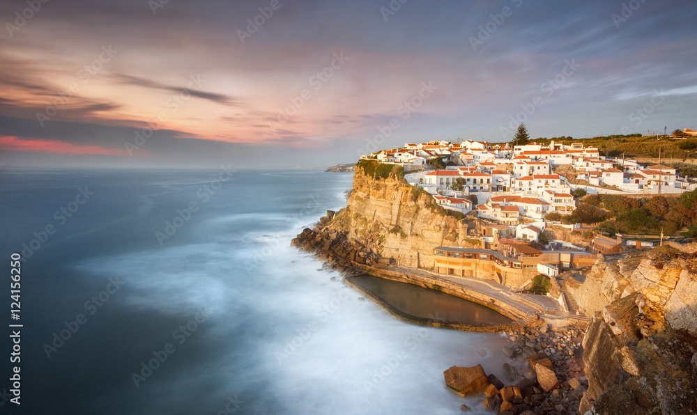 Sunset over a seaside village, beautiful place in the coast