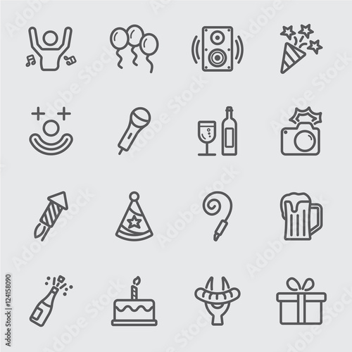 Party and Birthday line icon