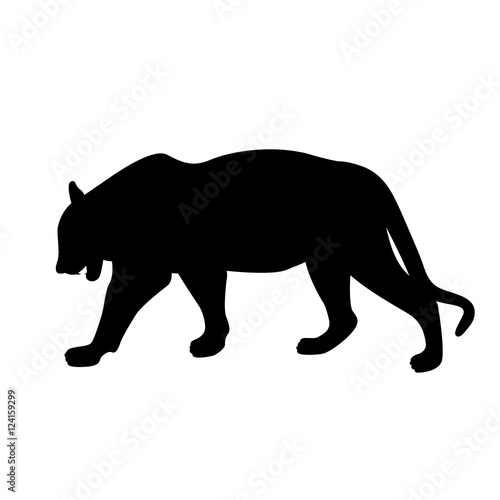 Fototapeta Naklejka Na Ścianę i Meble -  Tiger vector illustration black silhouette