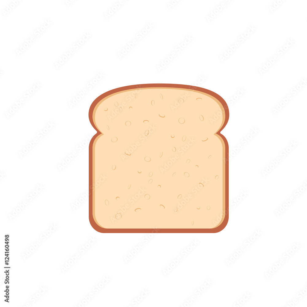 flat design single bread slice icon flat design single bread slice icon