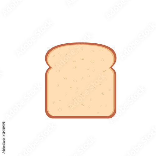 flat design single bread slice icon