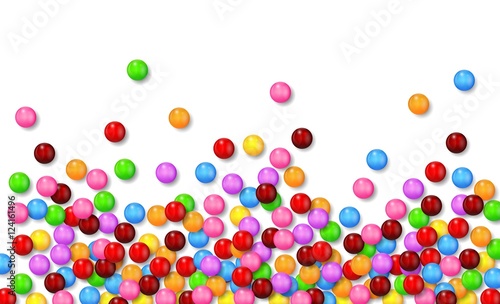 Various sweet candies on white background