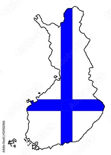 The border with Finland flag on a white background photo