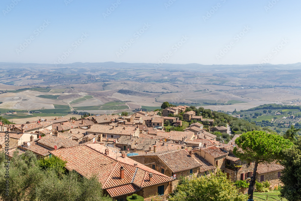 Montalcino, Italy. City among the picturesque hills of Tuscany