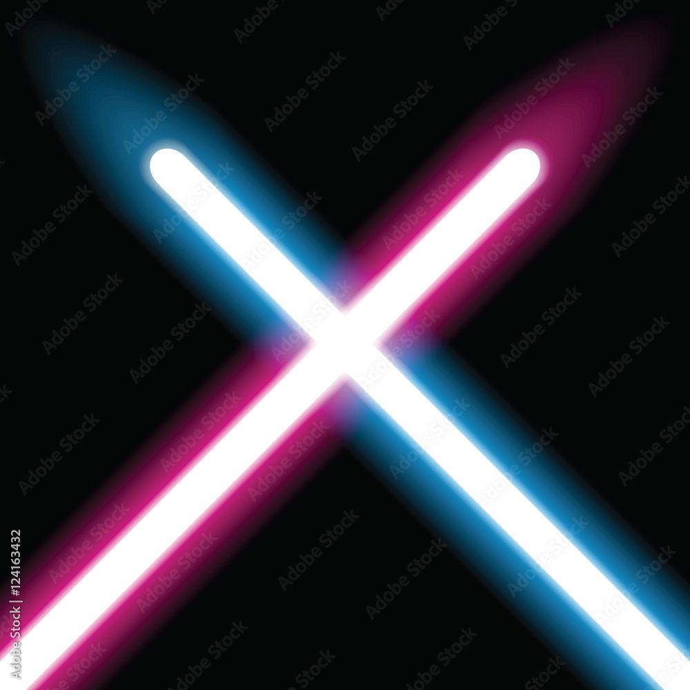 Obraz premium Laser swords, neon lamps, vector design