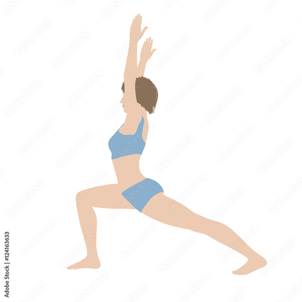 Dehnübungen und Stretching – junge Frau in Dehnen-Position Dehnübungen und Stretching – junge Frau in Dehnen-Position