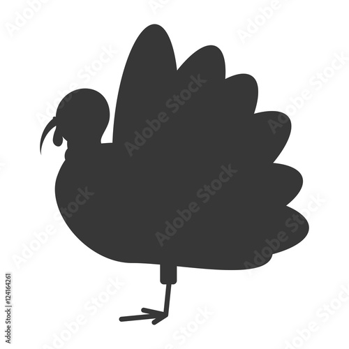 turkey bird thanksgiving icon vector illustration design