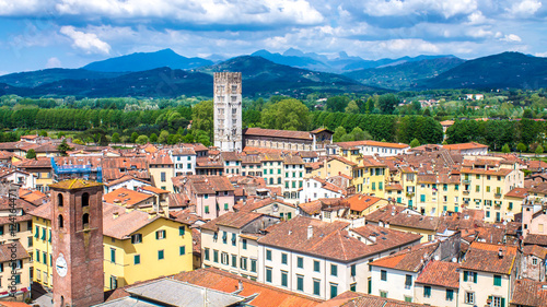 cityscape of Lucca, in Tuscany, Italy