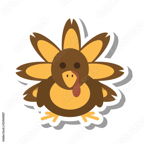 turkey bird thanksgiving icon vector illustration design © djvstock