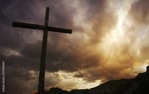 Silhouette Of Cross photo