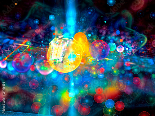 Abstract bright bubbles - digitally generated image