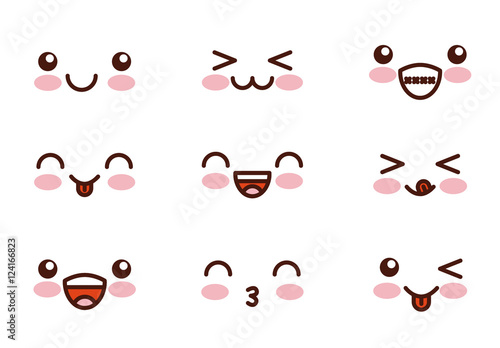 anime male faces expression set 15800910 Vector Art at Vecteezy