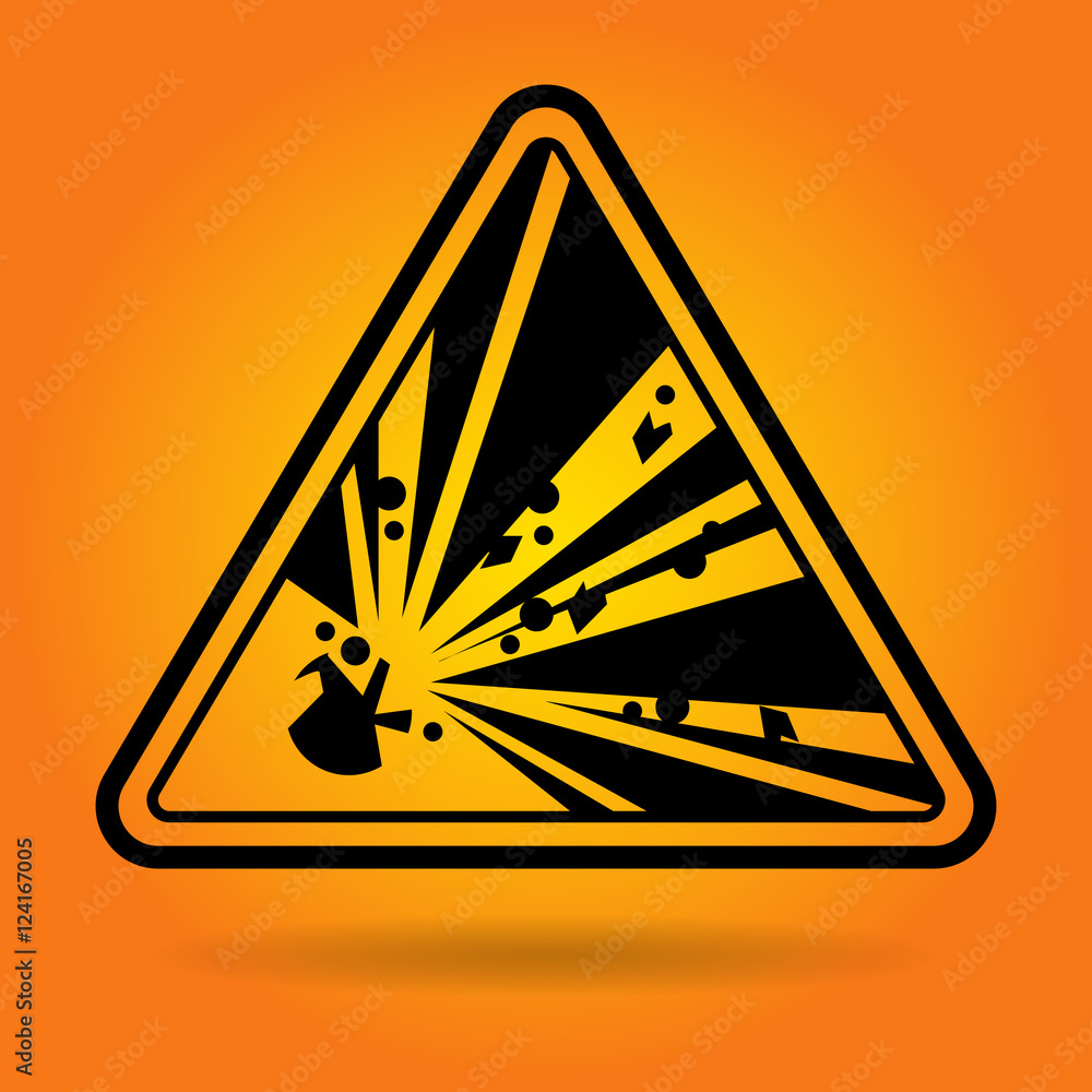 Rock Fall Safety Sign Icon Flat Vector Illustration Rock Fall Safety Sign Icon Flat Vector Illustration