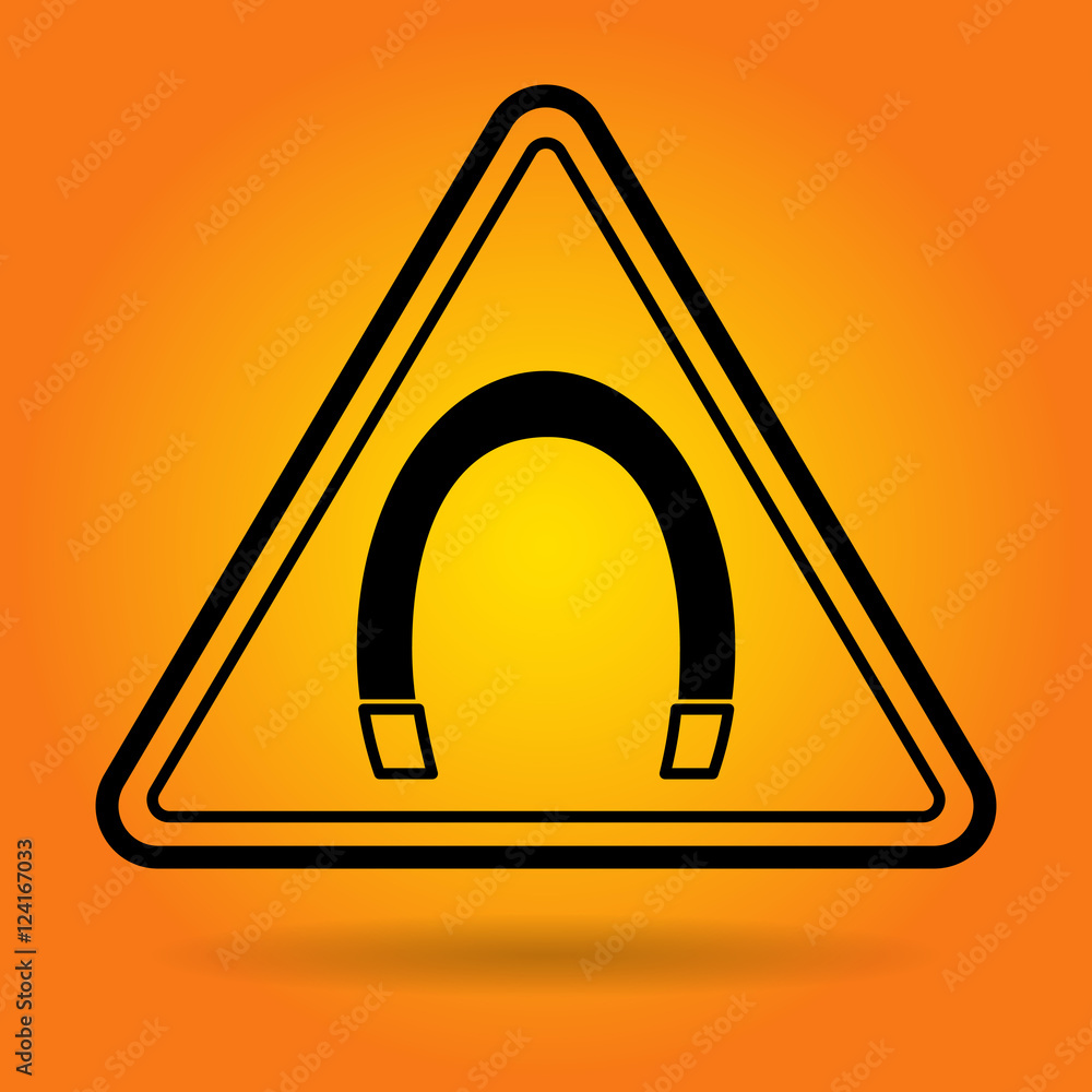 Magnetic Field Safety Sign Icon Flat Vector Illustration Magnetic Field Safety Sign Icon Flat Vector Illustration