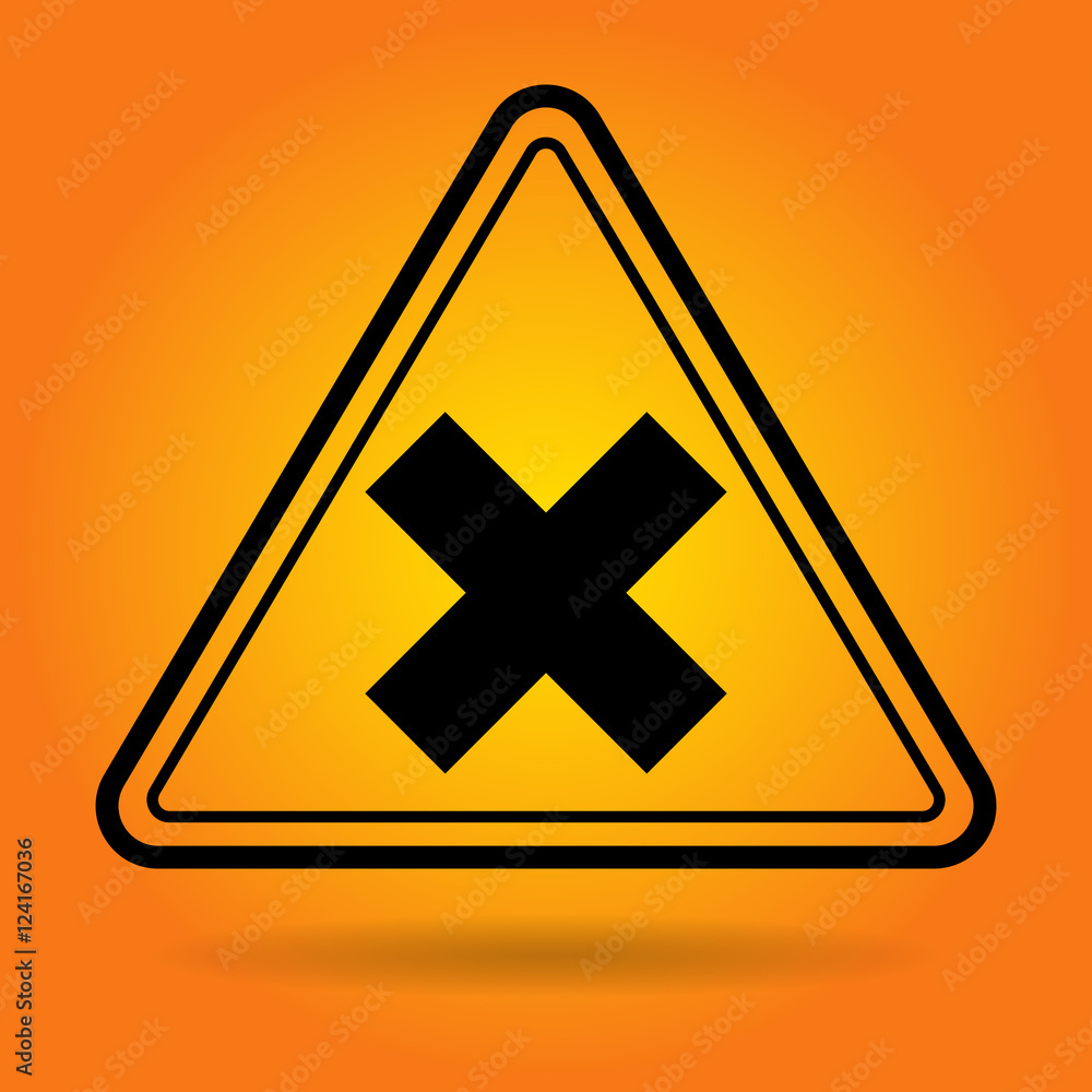 Obraz premium Caution Safety Sign Icon Flat Vector Illustration