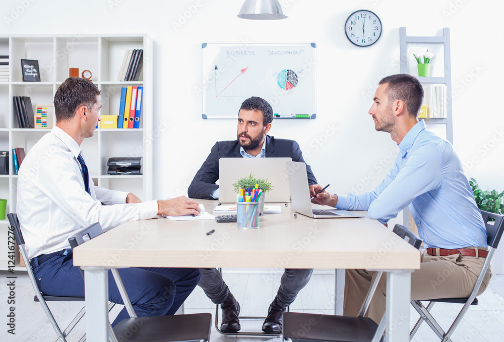 Group Of Business People Having Meeting In Office. Business part Group Of Business People Having Meeting In Office. Business part