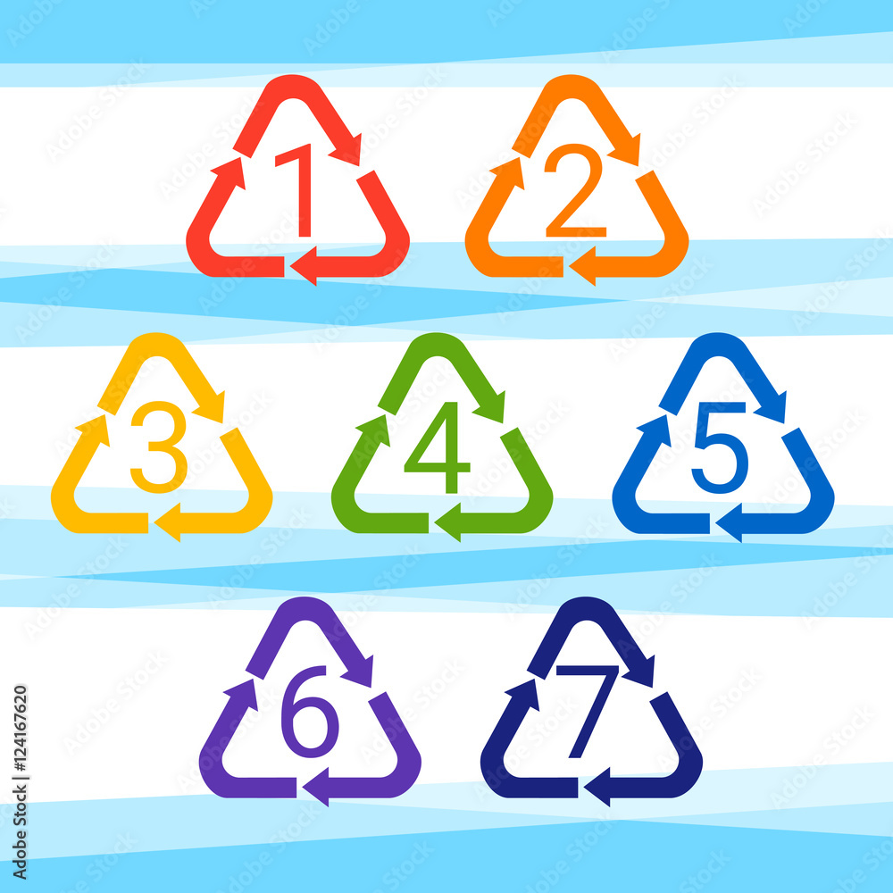 Recycle Symbol Logo Set Web Icon Flat Vector Illustration Recycle Symbol Logo Set Web Icon Flat Vector Illustration