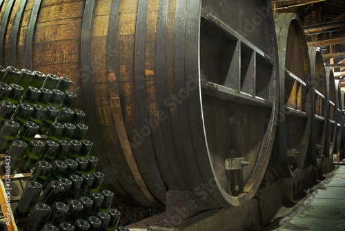 Oak Barrels In A Winery; Mendoza, Argentina photo