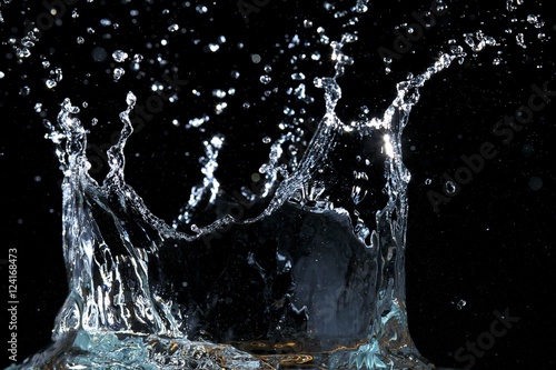 A Drop Of Water Landing And Splashing