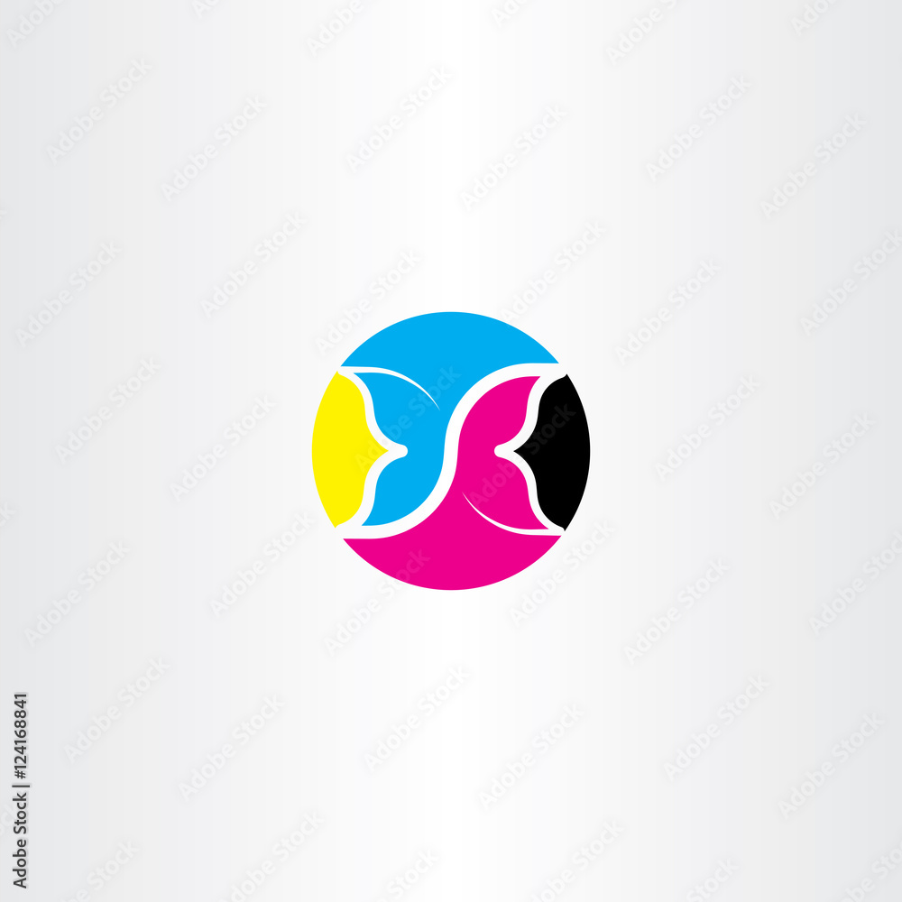 cmyk printing icon butterfly logo vector symbol Stock Vector | Adobe Stock