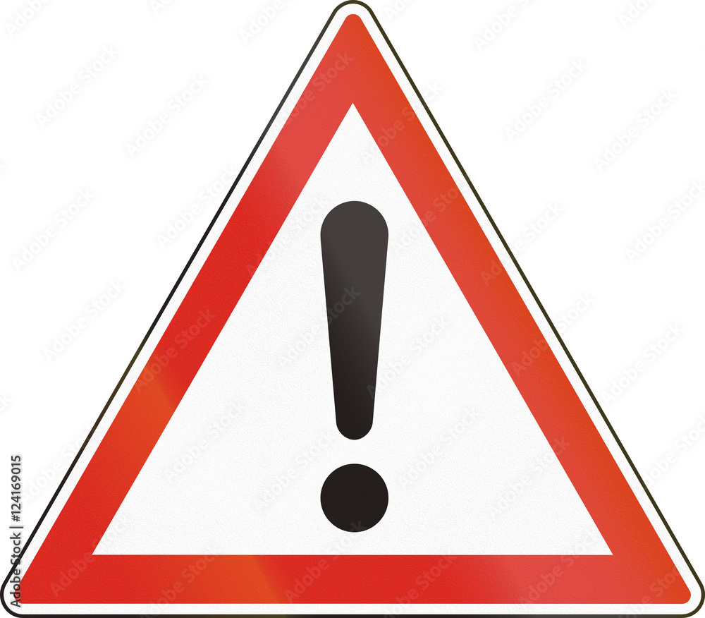 Hungarian warning road sign General danger Stock Photo Adobe Stock