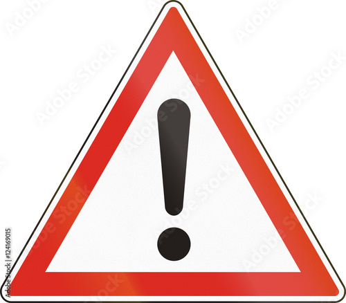 Hungarian warning road sign - General danger