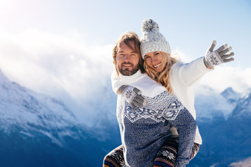 Winter holidays in snow