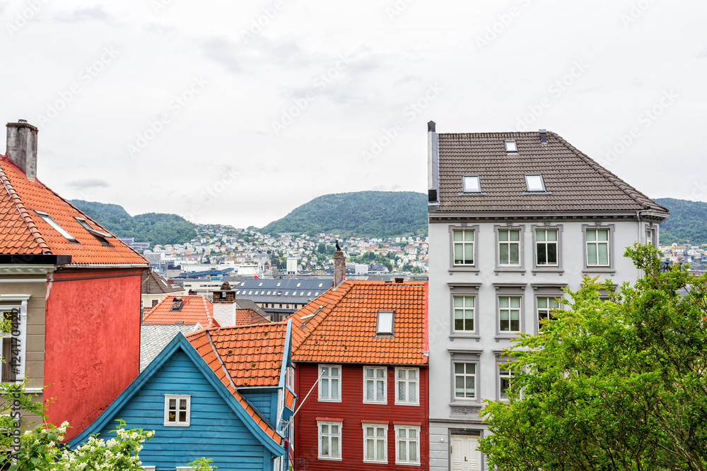 Old part of norwegian city Bergen